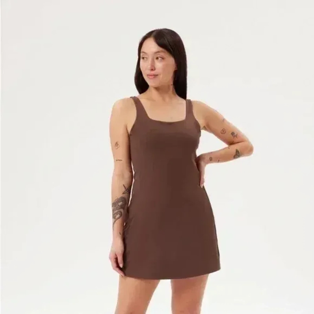 Nwt Girlfriend Collective Tommy Dress - Brown - Msrp $88 - Size Xxxl
